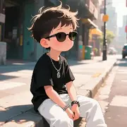 路边上的小帅哥
